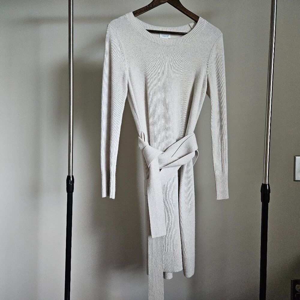 Club Monaco Wool Angora Cashmere Blend Sweater Dress Oatmeal Heather - Size S
